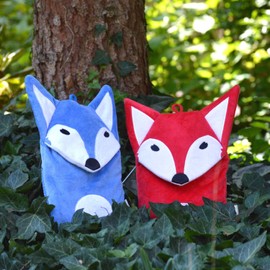 Hugo Frosch Children's Eco Hot Water Bottle 0.8 L with Cover "Mr Fuchs" Blue