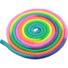 JJHXSM Cuerda de saltar de gimnasia aeróbica para ejercicio y fitness, 3 metros, para gimnasia rítmica, arco iris, para competición profesional, hogar, fitness, niños jugando