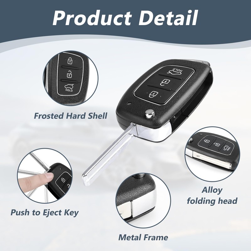 Hyundai Car Key Case for Hyundai i20, i30, ix20, ix35,