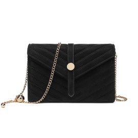 Miss Lulu Women's Clutch Wedding Bag Evening Crossbody Bag PU Leather with Adjustable Chain