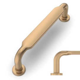 Amerdeco 10 Pack Champagne Bronze Cabinet Pulls 3-3/4 Inch(96mm) Hole Centers Kitchen Cabinet Handles Solid Zinc Alloy Cabinet Hardware Drawer Pulls ZH0051