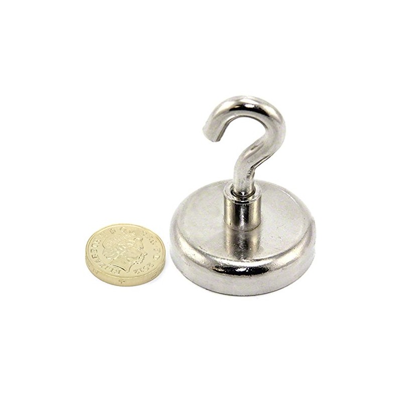FIRST4MAGNETS Neodymium Clamping Magnet with M8 Hook for Hanging, Holding