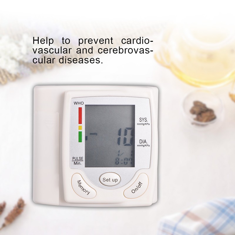 Automatic Digital LCD Wrist Cuff Blood Pressure Monitor Machine Measurement