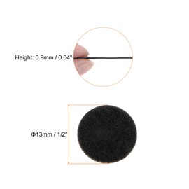 HARFINGTON 48pcs Round Adhesive Felt Circles, 13mm 1/2" Pre Cut Felt Craft Stickers Non-Woven Mini Felt Fabric Circles for DIY Sewing Handcraft Cut Projects Craft Finishing, Black