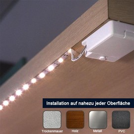 BestLuz BestLuz LED Streifen Batteriebetriebene, 3 Pack 1 Meter Batteriebetriebene LED Streifen Lichter fr Regale und Unter Kabinett Drahtlose 2700 K LED Strip fr den Innenbereich