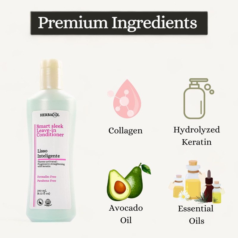 Herbacol Lisso Inteligente | Leave-in Cream | Natural Keratin Treatment