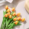 Drewev 30 Pcs Orange Tulips Artificial Flowers Fake Tulip Flowers