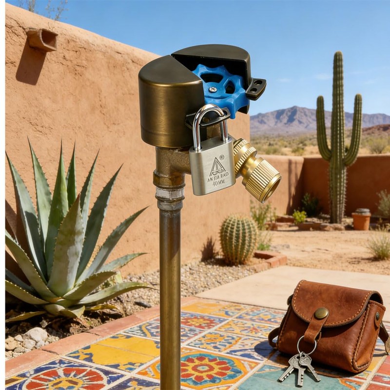 Outdoor Faucet Lock, Anti-Theft Faucet Lock (with Padlock), Suitable for