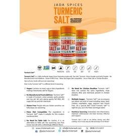JADA Spices Turmeric Salt Spice and Seasoning - 3PACK Combo - Vegan, Keto & Paleo Friendly - Perfect for Cooking, BBQ, Grilling, Rubs, Popcorn and more - Preservative & Additive Free
