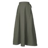 HIGAKI Womens Linen Skirt Elastic Waist A-Line Maxi Skirt with