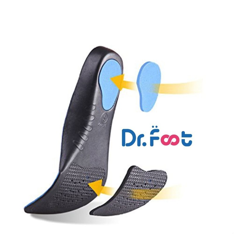 Dr. Foot's Full Orthotics Insoles - Built-in Metatarsal Raise Corrects