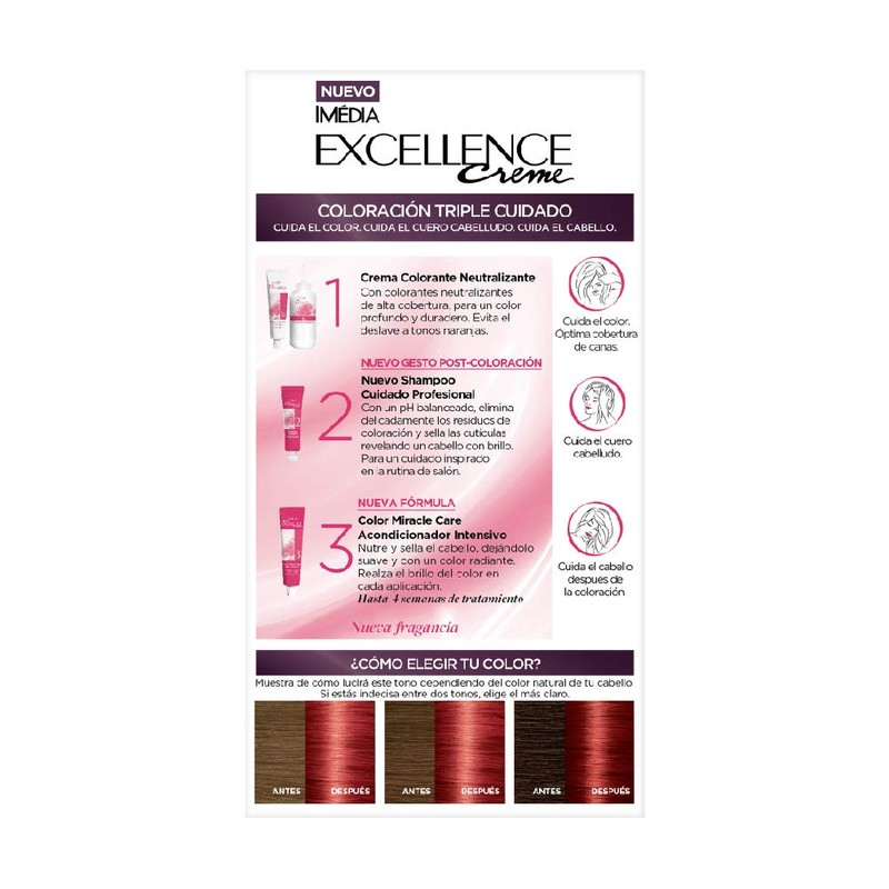 Tinte para cabello Excellence L'Oréal Paris 6660 Rubio Oscuro Rojizo