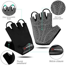 WESTWOOD FOX Guantes de Ciclismo Unisex de Medio Dedo con Palma Acolchada, para Verano, para Ciclismo de montaa, para Hombre y Mujer, Antideslizantes 