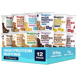 Bootylicious | High-Protein Muffin | 25g Protein, 7g Net Carbs, 2.32-2.75oz Cup, 12-Pack (Variety Pack)