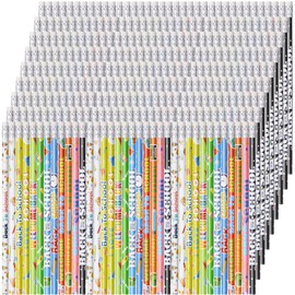 Cholemy 120 Pcs Happy Birthday Pencils Bulk Colorful #2 HB Pencils with Top Eraser Unsharpened Decorative Birthday Pencils for Teachers Classrooms Reward Birthday Party Supplies(Bright,School)