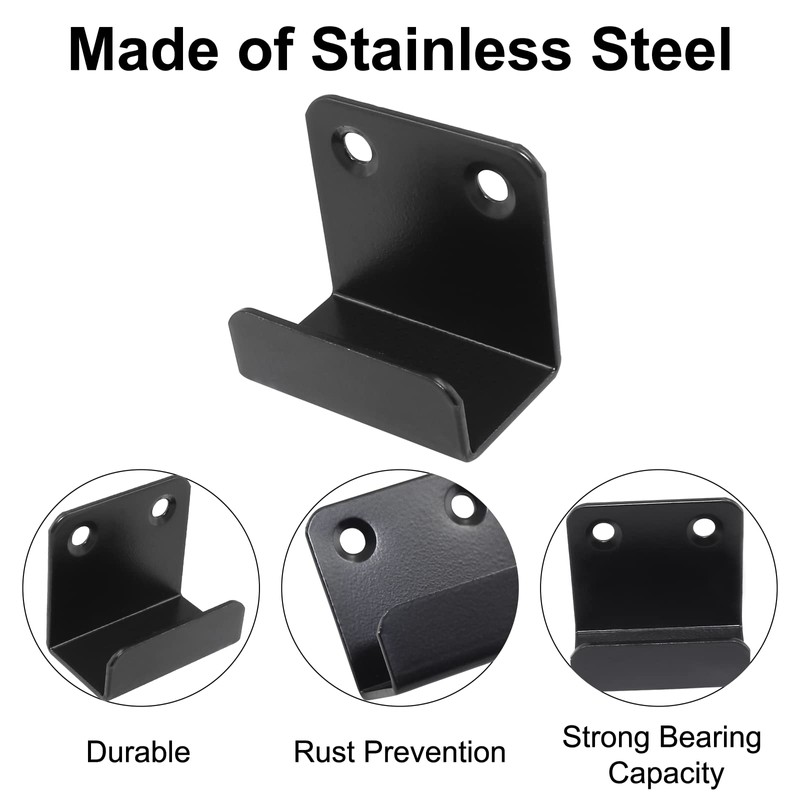 HARSKIYER 8pcs Black Stainless Steel Wall Hanger Fastener, J Hooks