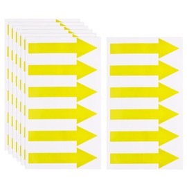 Mini Skater 144pcs Directional Arrow Stickers PVC Marking Sign Tape Label for Classroom Sensory Pathways Removable Adhesive Floor Wall Decal Instructions Sticker Waterproof Arrow Sign (Yellow)
