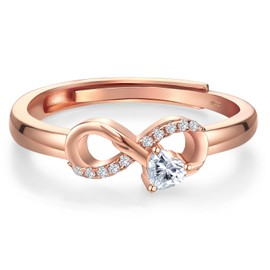 Macachii Women's Engagement Ring Women's Ring 925 Silver Women's Adjustable - Engagement Ring, Promise, Wedding Rings in Rose Gold, Gold and Silver Jewellery