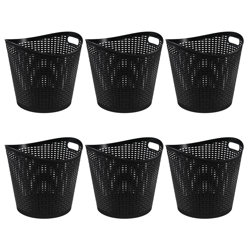 Obstnny 6-Pack Plastic Laundry Hamper Storage Basket, 30 L Dirty