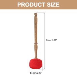 sourcing map Singing Bowl Mallet Strike 7.5x35CM Wool Red Sound Bowl Drum Stick for Meditation Yoga Relax