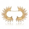 Gold Half Circle Spiked Shape Drop Earrings Women Abstract Irregular