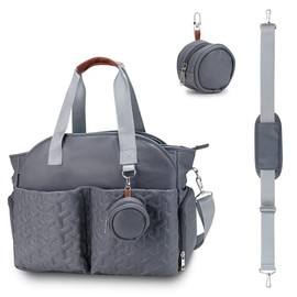 Lmbabter - Bolsa de pañales con bolsa para chupete, bolsa organizadora de pañales con funda para chupete, bolsa de bebé para el trabajo, fin de semana