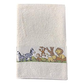 Children's Bath Towel Baby Bath Towel Zoo Animals 100 x 100 cm Cotton Beige