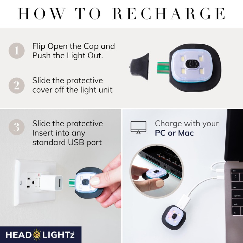 HEAD LIGHTZ by Roq Innovation - Flashlight Adjustable Padded Headband