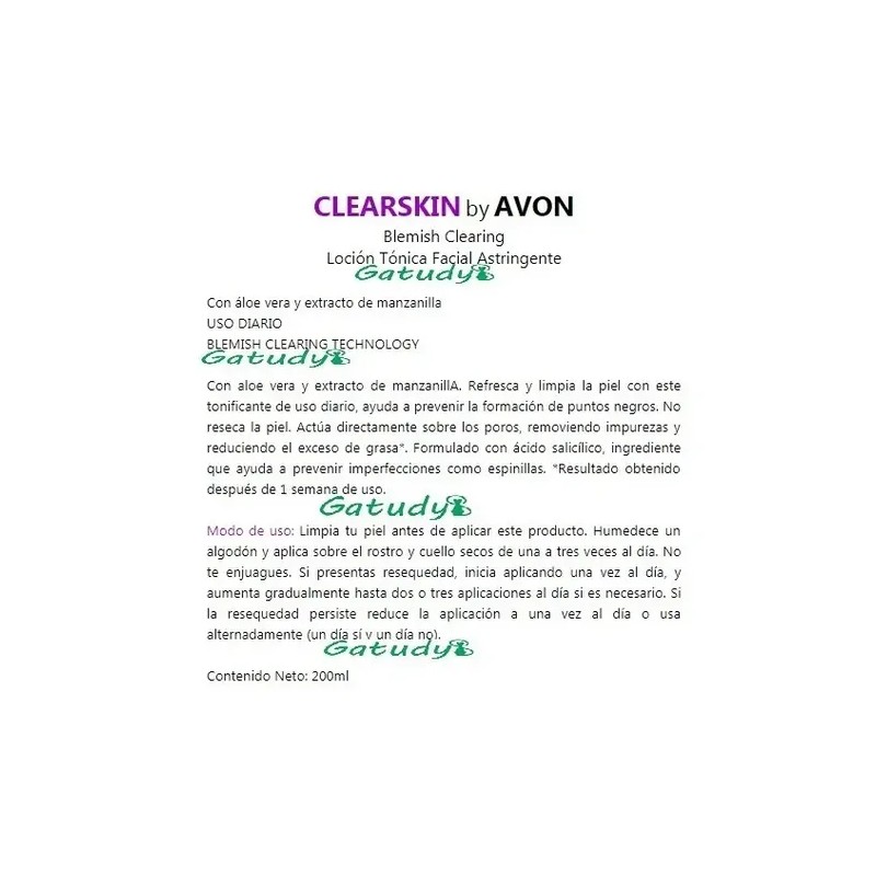 Pack 2 Lociones Tonica Facial Astringente Clearskin Avon