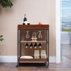 BANGTANE 3-Tier Kitchen Island Serving Cart, Bar Service Cart w/3