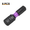 sourcing map 8pcs T30 Torx Screwdriver Bit 1/4" Hex Shank