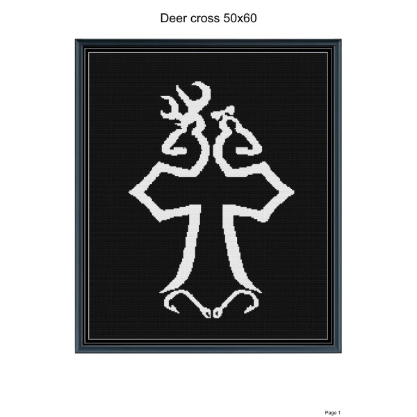 Unbranded Deer cross blanket pattern,50x60"