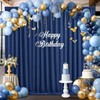 Navy Blue Backdrop Curtain Panels, Wrinkle Free Navy Blue Photo