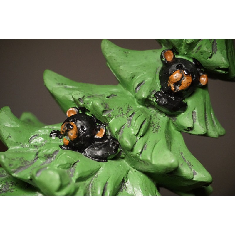 Lipco Black Bear Papa & Cubs Climbing Pine Tree