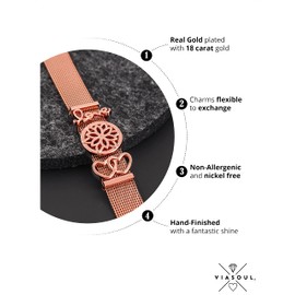 VIASOUL® Mesh Bracelet Heart I Love Women's Charm Bracelet I Charm Bracelet I The Original Friendship Bracelet, Stainless Steel