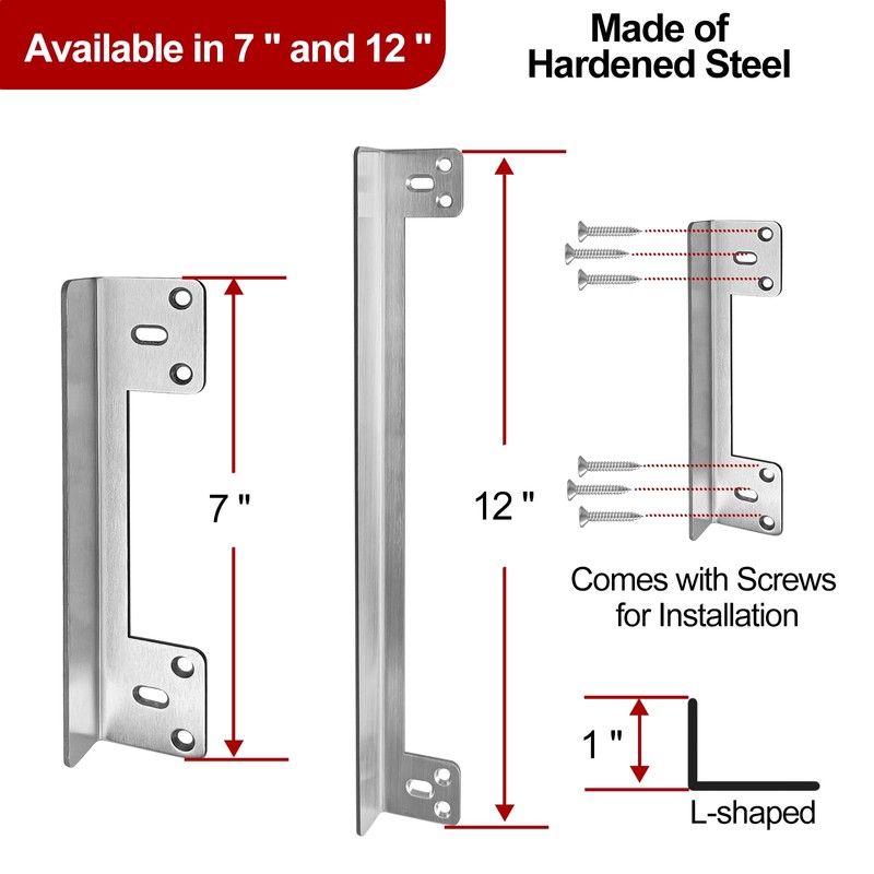 MOSECYOU Door Latch Guard Plate 7” with 1” Offset Cover,