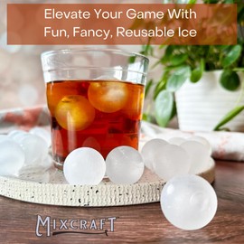 MixCraft Eternal Ice Reusable & Durable Cocktail Ice Cube Spheres, Set of 24