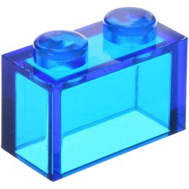 Minizfigs 1x2 Classic Building Toy Bricks, 400 PCS - Bulk STEM and Construction Blocks for Boys Girls, Ages 3+ Creative Educational City Compatible with Major Brands (Trans-Blue)