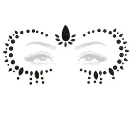 Rave Pasties - Face Crystal Jewels Body Gems for Festivals (FJ5 Black Dots)