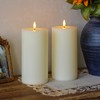 Zevanor Flameless Flickering 4" x8" Real Wax Ivory Remote Candles