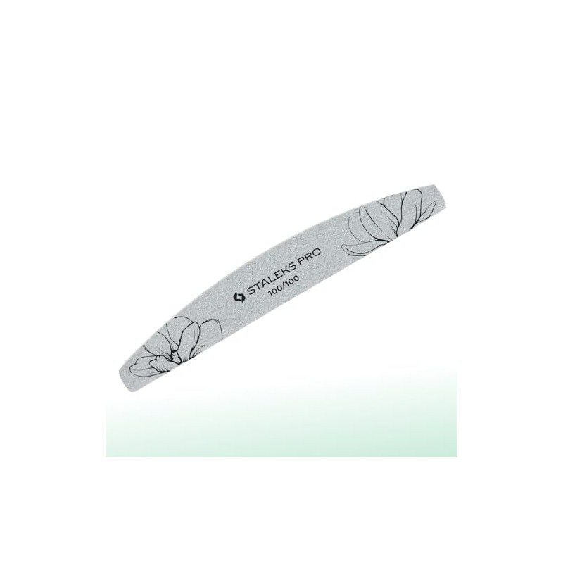 STALEKS EXPERT ST-NFE-40-100/100-25 Half Moon Nail File Double-Sided Grit 100/100