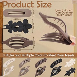 10 Pcs French Flat Hair Clips for Women 3 Styles Matte Non Slip Flat Claw Clips Hair Clips For Thin And Thick Hair