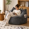 Dark Grey Bean Bag Chair with Handle, Floor Sofa for