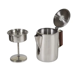 Stansport Stainless Steel Percolator Coffee Pot 9 Cups (276-9), Silver
