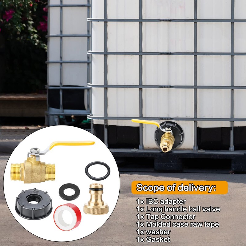 drado IBC Ball Valve with Plug-In System with Brass Ball