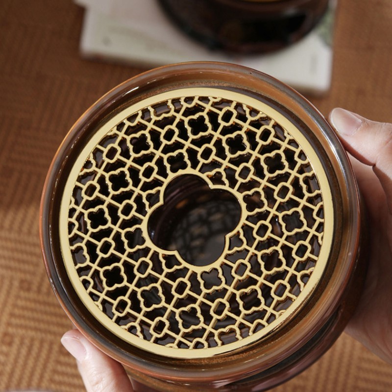 Teapot Warmer Tea Coffee Warmer Base Ceramic Heater with Spoon