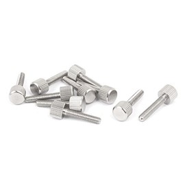 Sourcingmap Computer PC Case M4 x 20mm Stainless Steel Flat Head Knurled Thumb Screw 10pcs
