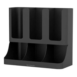 Minred Organizador Para Vasos Tapas Cafe Agitadores Azúcar Negro