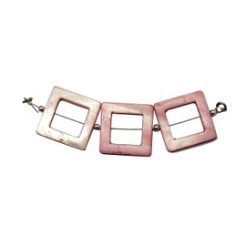 3.5 Inch 1 Beach Mop Pink 3 Pieces Beads Size 24 x 24 mm Shape Square Cut Smooth Making, Beading & Craft Supplies TMFBA11