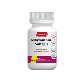 LemnaRed Free-Form Astaxanthin 6mg Softgel-60 Softgels Dietary Supplement Strongest Antioxidant Immune Supports Supports Eye,Joint & Skin Health Formulated with Sacha Inchi Oil